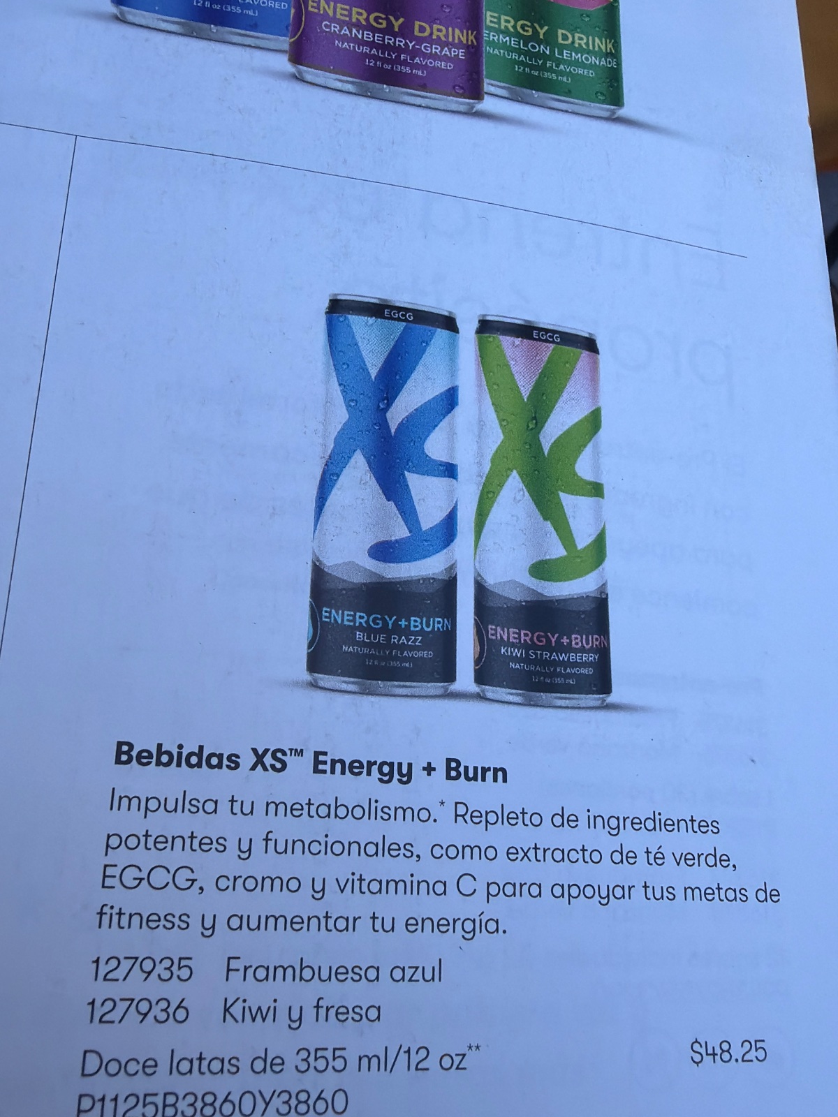Bebidas XS Energy + Burn (paquete de 12) 12 Oz