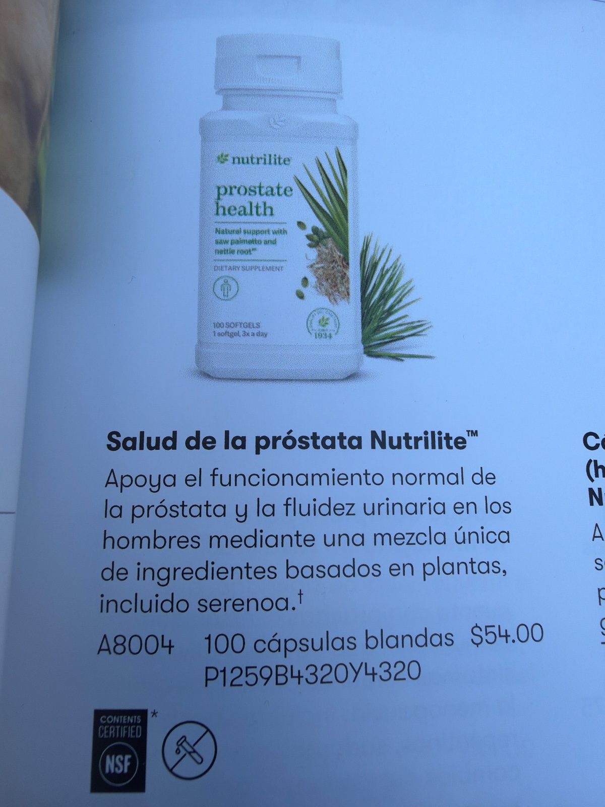 Salud de la pròstata Nutrilite (100 càpsuladas)